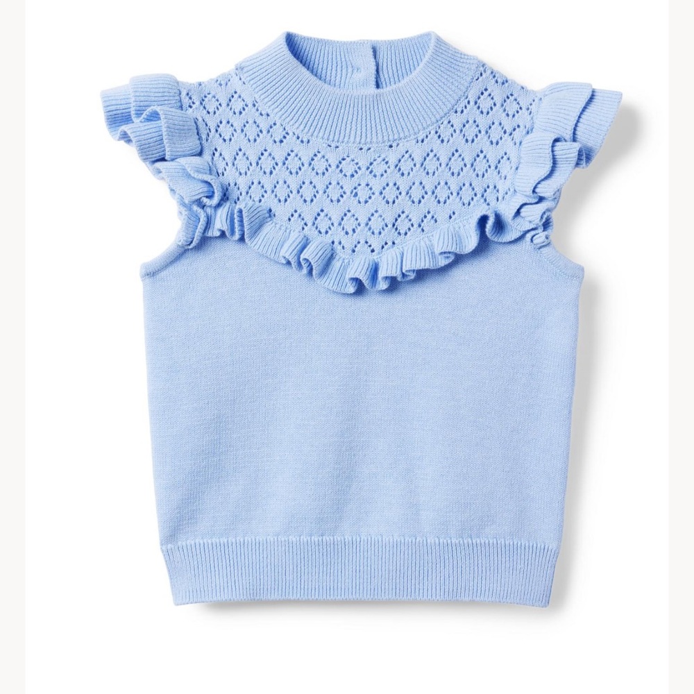 Janie and Jack Light Blue Ruffled Tank Top